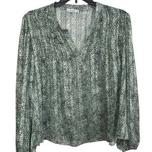 Gallery Dunnes‎ Stores Green Animal Print Blouse Top UK 22 EUR 50